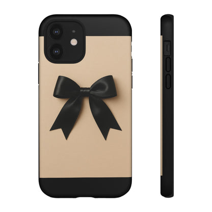 Black Bow Phone Case | Elegant Coquette Bow Design | Chic Neutral Tough Case for iPhone & Samsung