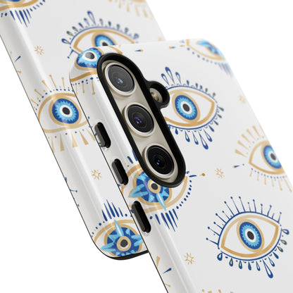 Blue Evil Eye Phone Case – Protective Slim Shockproof Cover for Iphone, Samsung Galaxy and Pixel