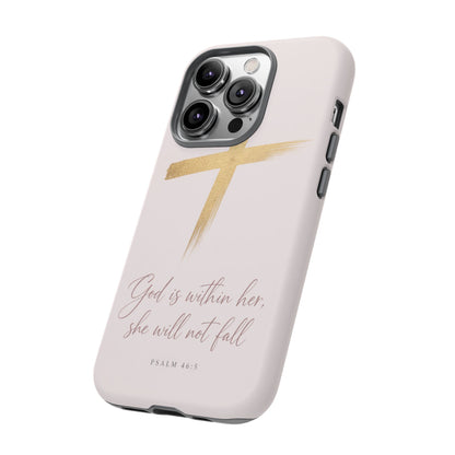 Psalm 46:5 God Is Within Her Christian Cross Phone Case Faith Gift