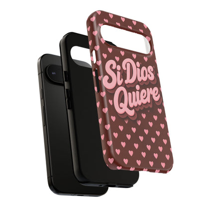 Si Dios Quiere Phone Case Latina Aesthetic Pink Hearts iPhone Samsung