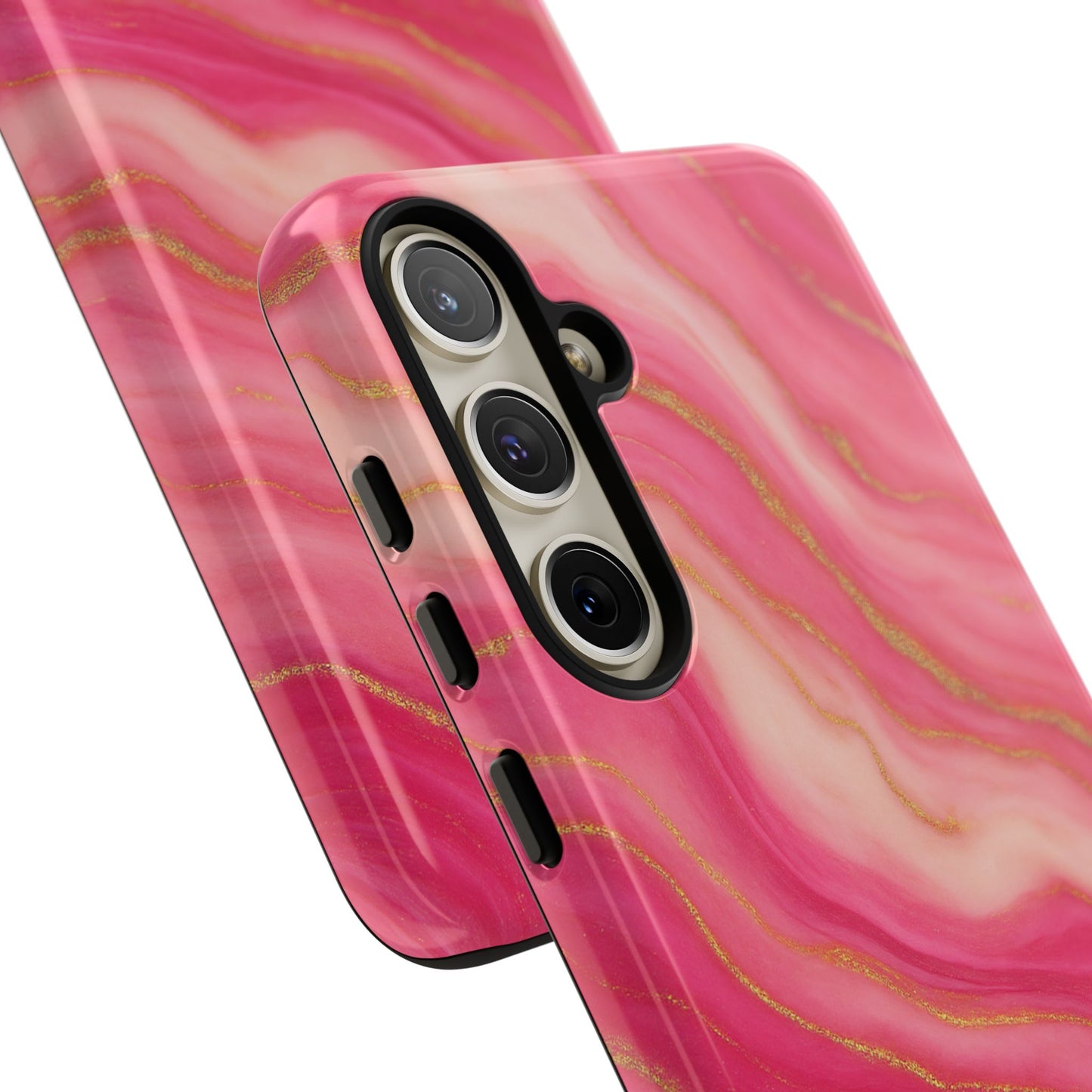 Pink Marble Phone Case | Rose Gold Swirl Aesthetic Tough Protective Case