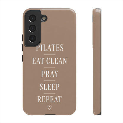 Pilates Phone Case | Eat Clean Pray Sleep Repeat Aesthetic | Wellness Girl Gift