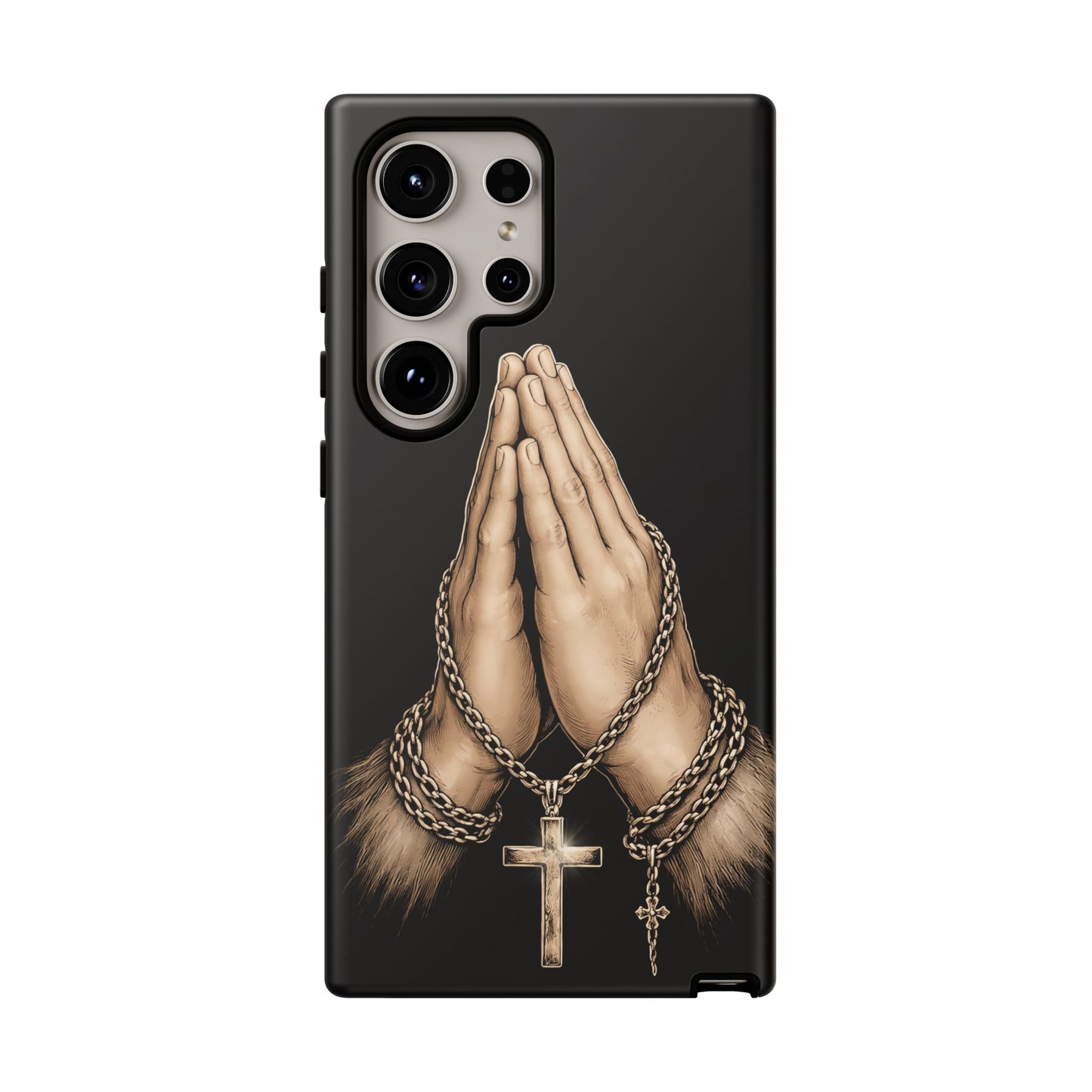 Praying Hands Cross Phone Case – Christian Faith Scripture Cover