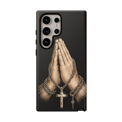 Praying Hands Cross Phone Case – Christian Faith Scripture Cover