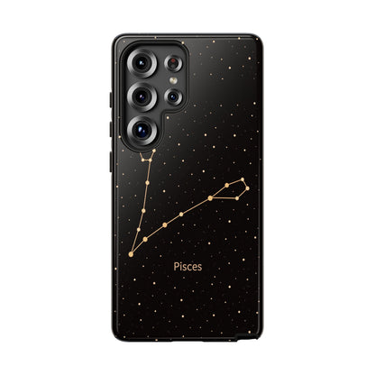 Pisces Zodiac Constellation Phone Case – Luxe Gold Celestial Cover