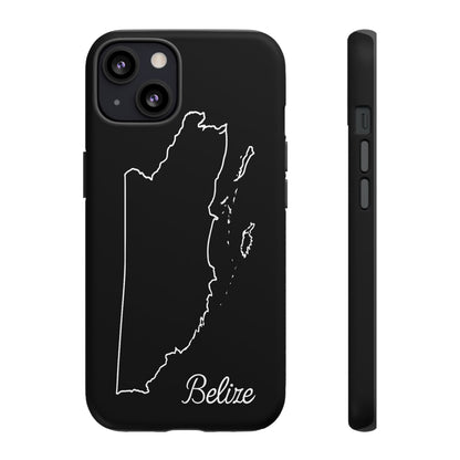 Belize Outline Phone Case – Minimal Country Map Tough Case (iPhone, Samsung, Pixel)