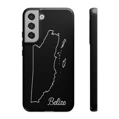 Belize Outline Phone Case – Minimal Country Map Tough Case (iPhone, Samsung, Pixel)