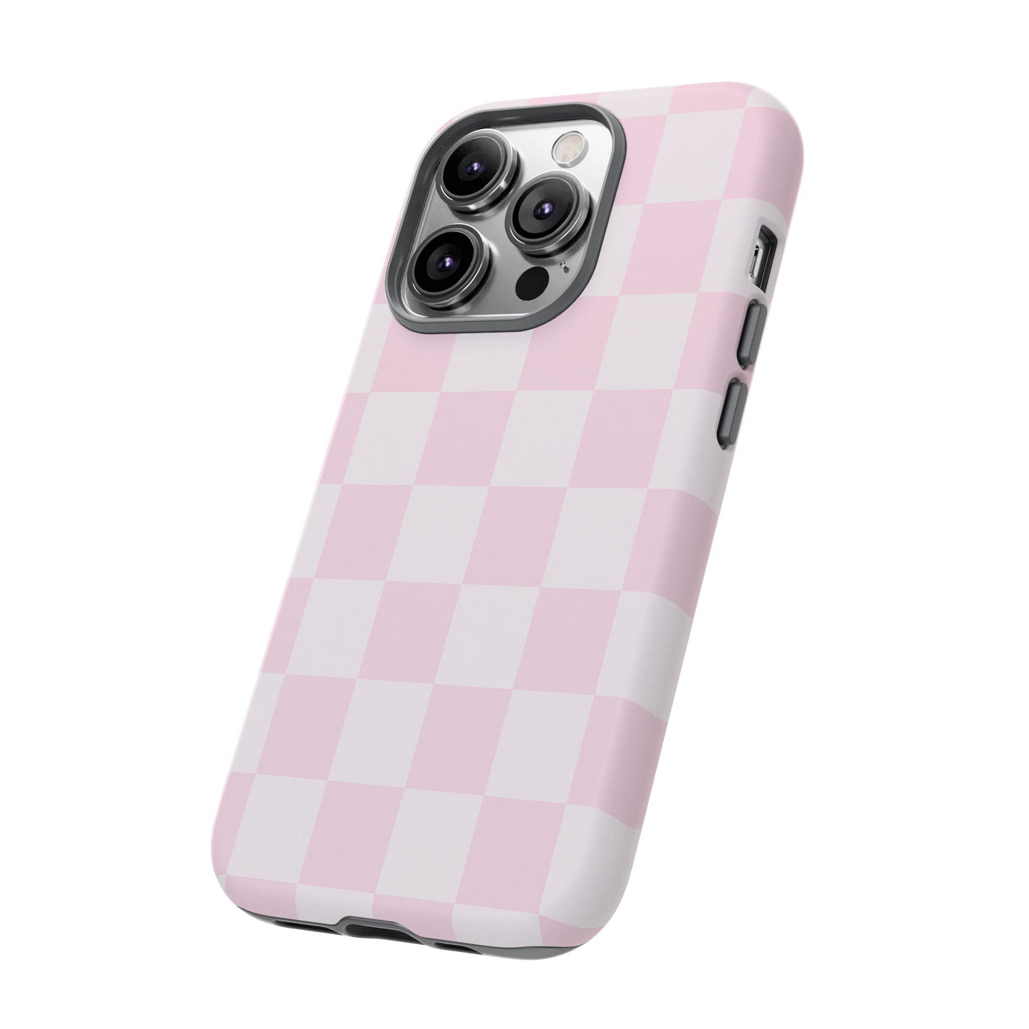 Pink Checkerboard Phone Case | Aesthetic Tough Protective Case