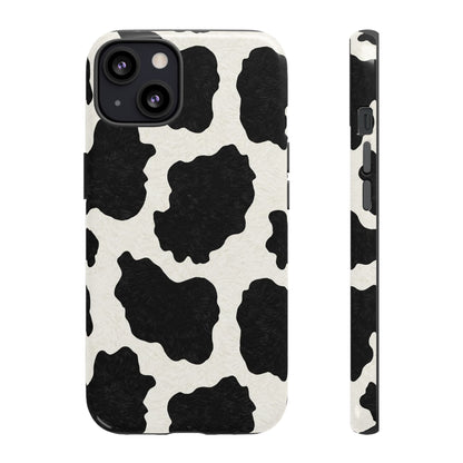 Black & White Cow Print Phone Case | Aesthetic Tough Protective Case