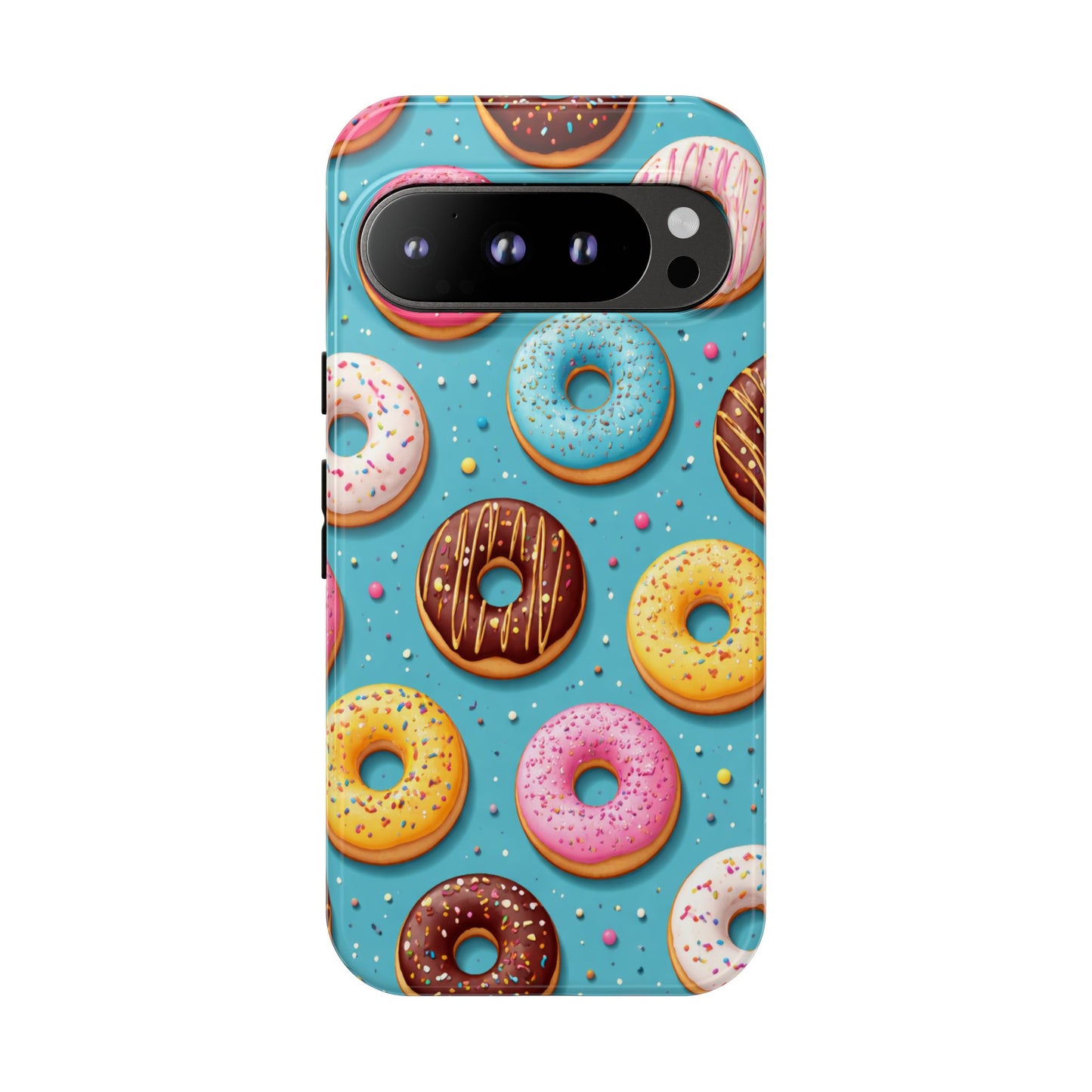 Cute Donut Pattern Phone Case – Colorful Sprinkles Dessert Design for Iphone, Samsung Galaxy and Pixel