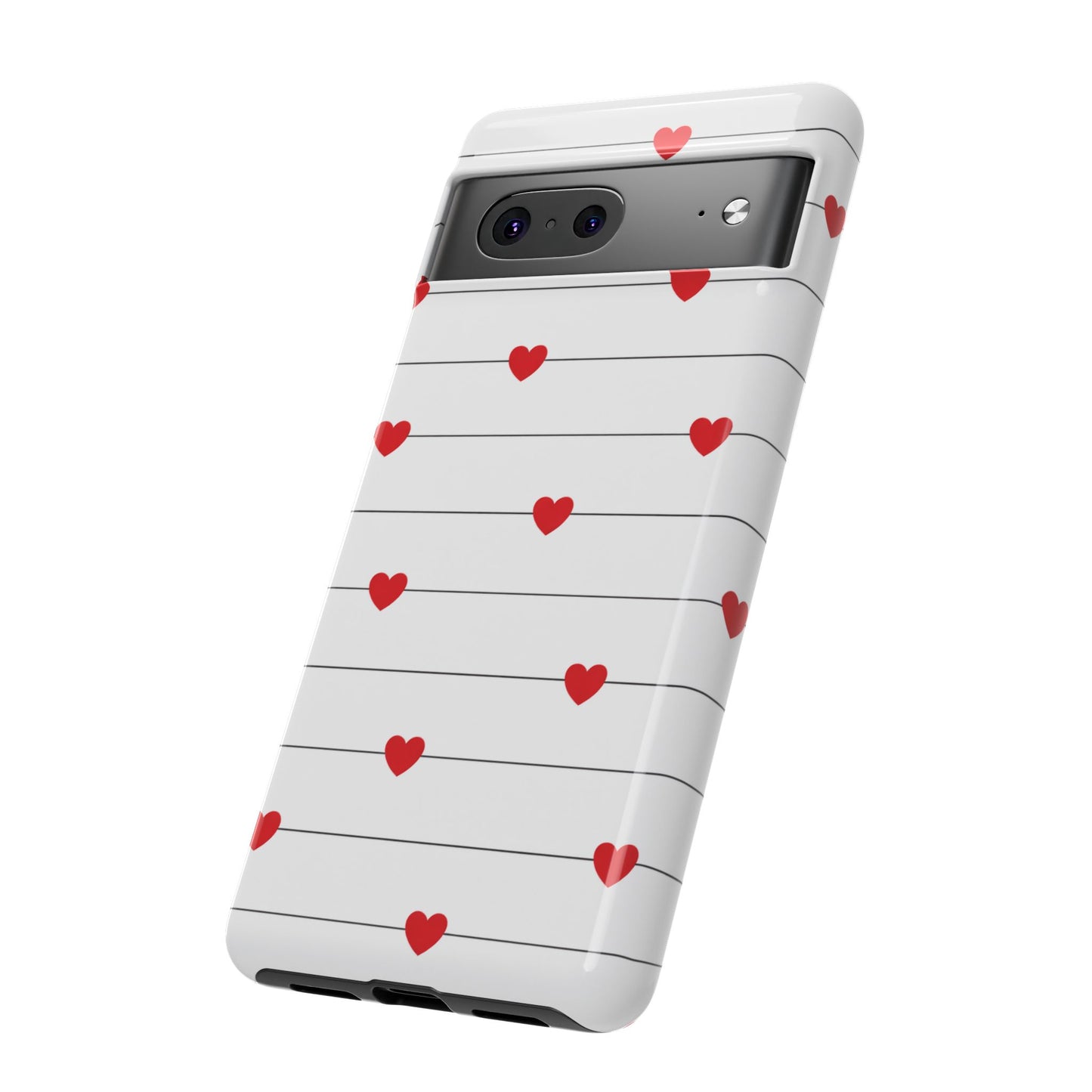 Red Heart Stripe iPhone Case | Tough Shockproof Love Aesthetic Cover
