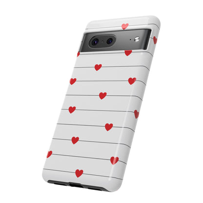 Red Heart Stripe iPhone Case | Tough Shockproof Love Aesthetic Cover