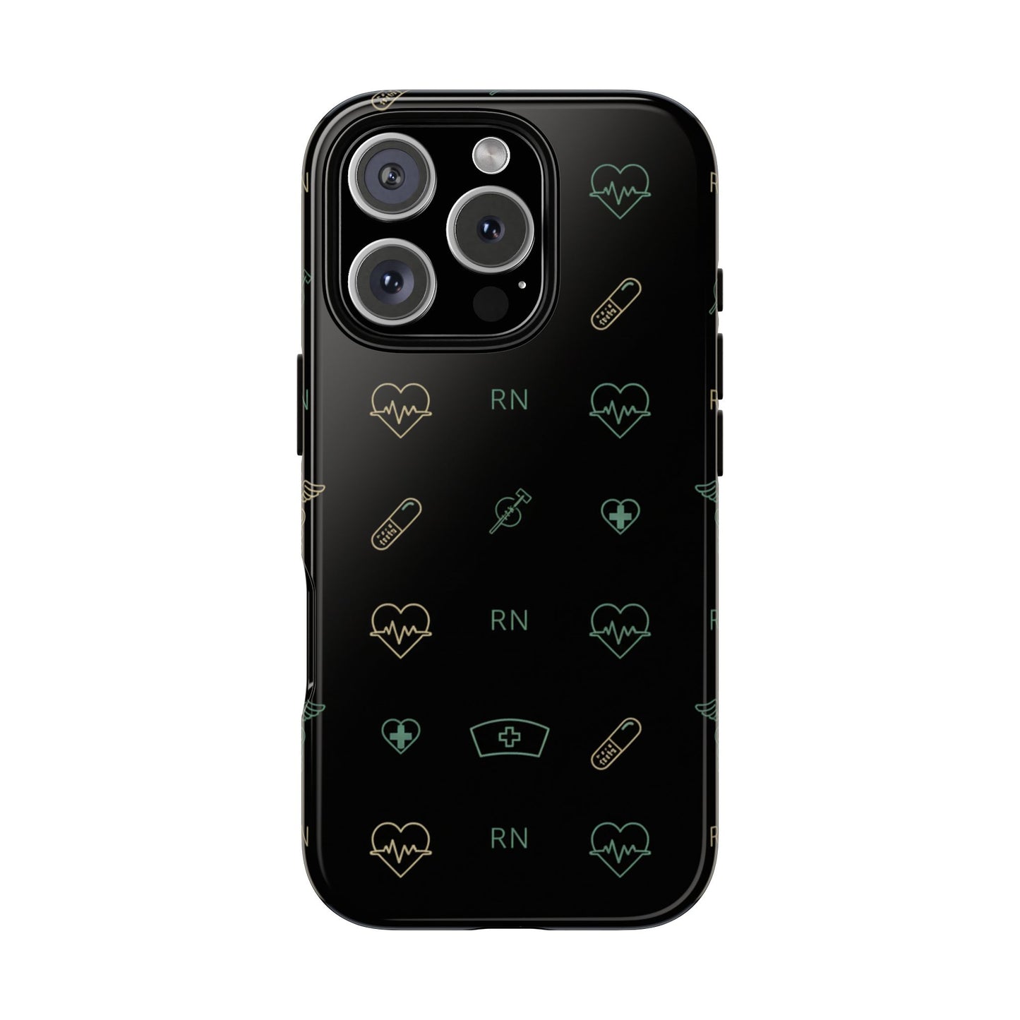 RN Nurse Phone Case – Minimal Medical Icon Pattern Healthcare Worker Tough Case