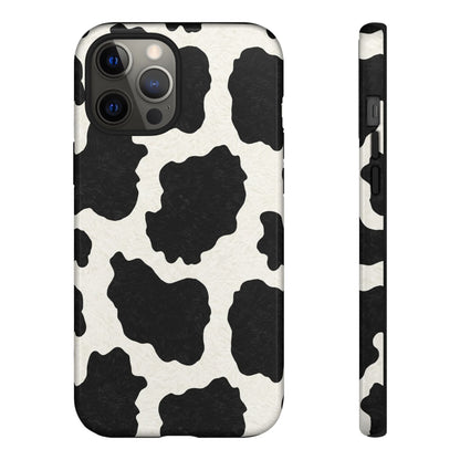 Black & White Cow Print Phone Case | Aesthetic Tough Protective Case