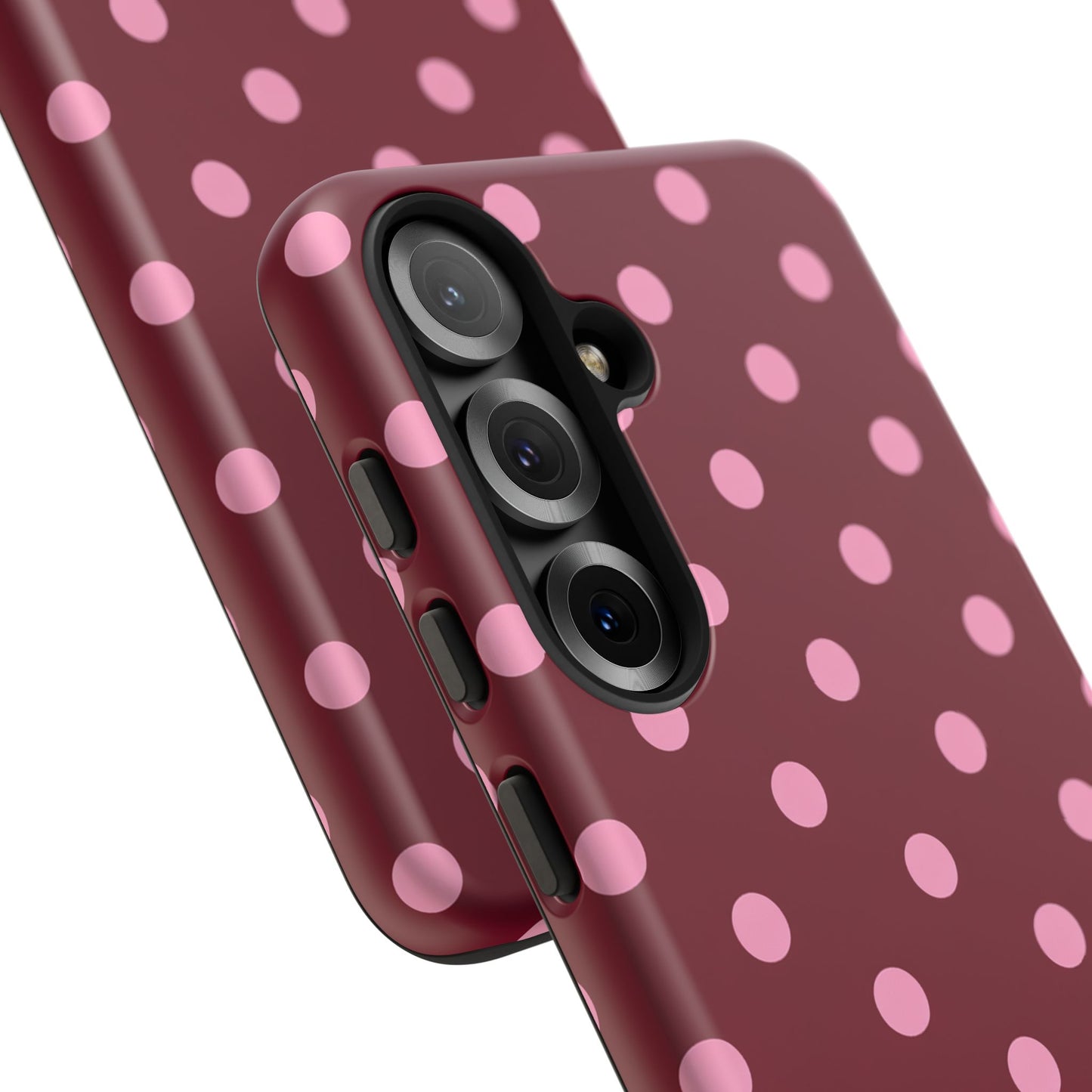 Pink Polka Dot Phone Case – Cute Aesthetic Tough Protective Phone Cover for Iphone, Samsung Galaxy and Pixel