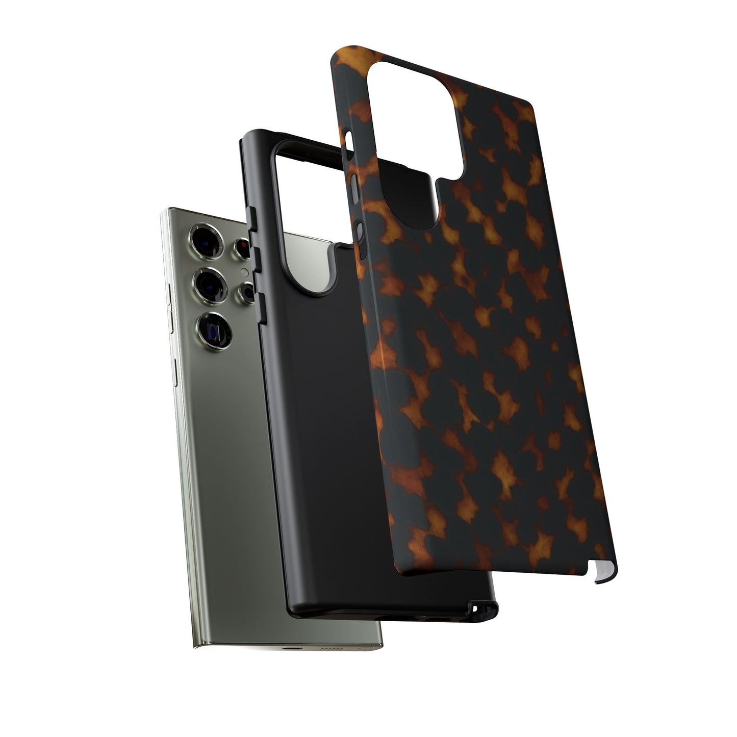 Tortoiseshell Pattern Tough Phone Case | Classic Leopard-Style Protective Cover