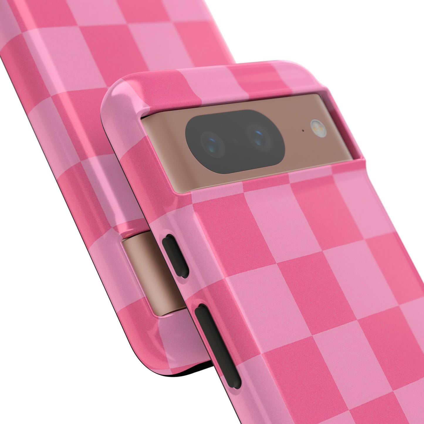 Pink Checkerboard Phone Case | Cute Aesthetic Checkered iPhone & Samsung Tough Case