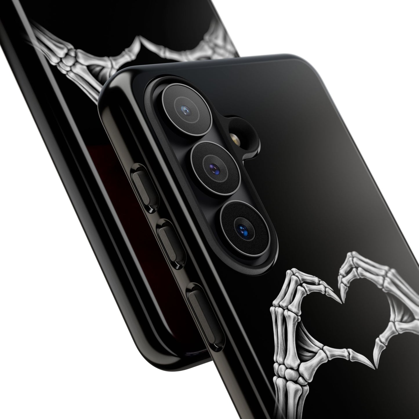 Skeleton Hands Heart Phone Case | Gothic Black Protective Cover