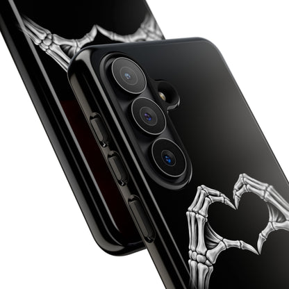 Skeleton Hands Heart Phone Case | Gothic Black Protective Cover