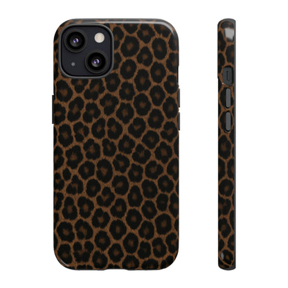Brown Leopard Print Phone Case | Classic Animal Print Aesthetic Tough Protective Case