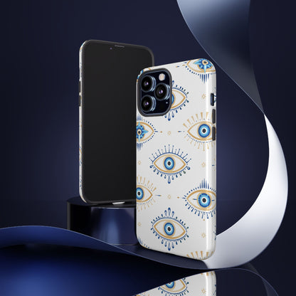 Blue Evil Eye Phone Case – Protective Slim Shockproof Cover for Iphone, Samsung Galaxy and Pixel