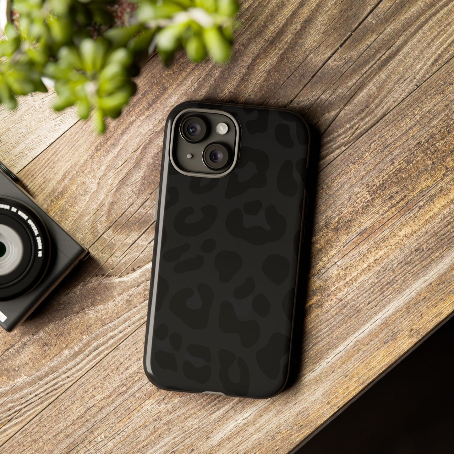 Black Leopard Phone Case | Matte & Glossy Tough Protective iPhone Case