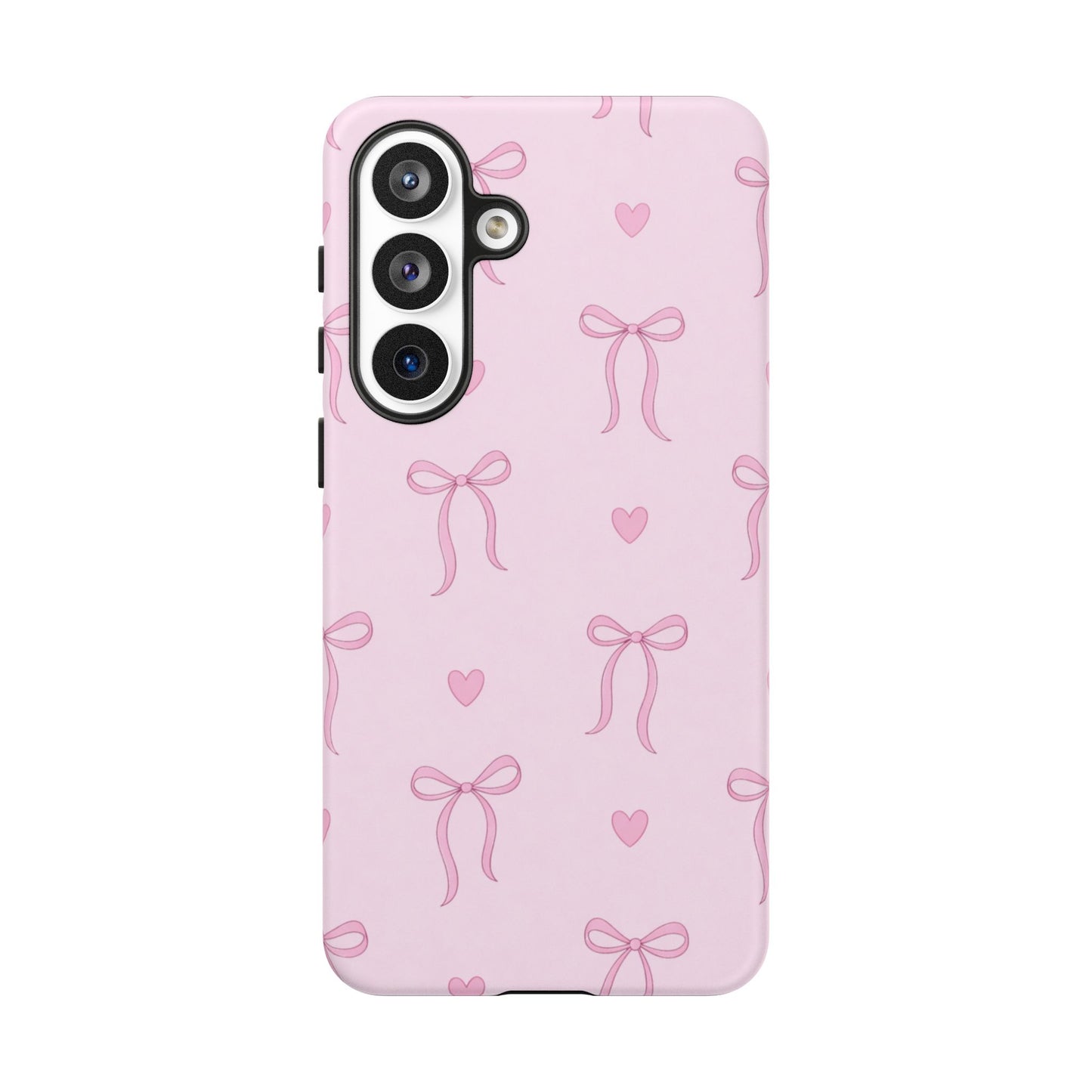 Pink Bow Heart Aesthetic Phone Case – Coquette Cute Tough Cover