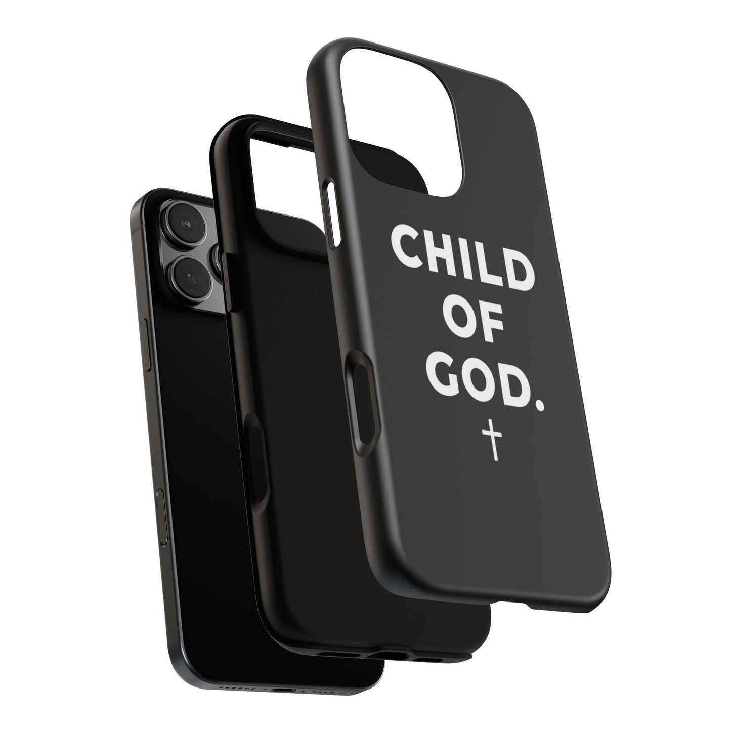 Child of God Phone Case Christian Black Aesthetic Cross Tough Cover