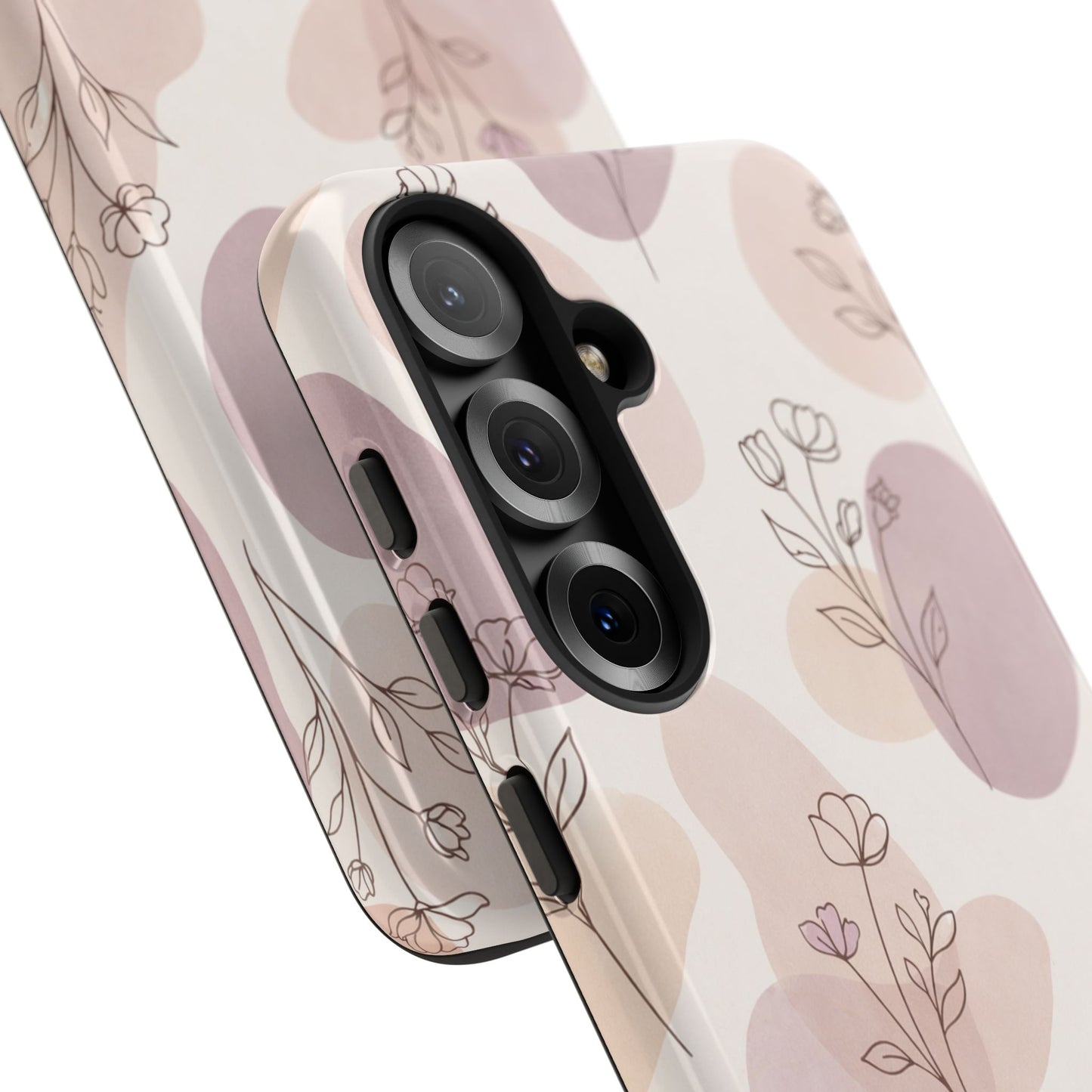 Blush Floral Phone Case Neutral Botanical Watercolor Tough Cover