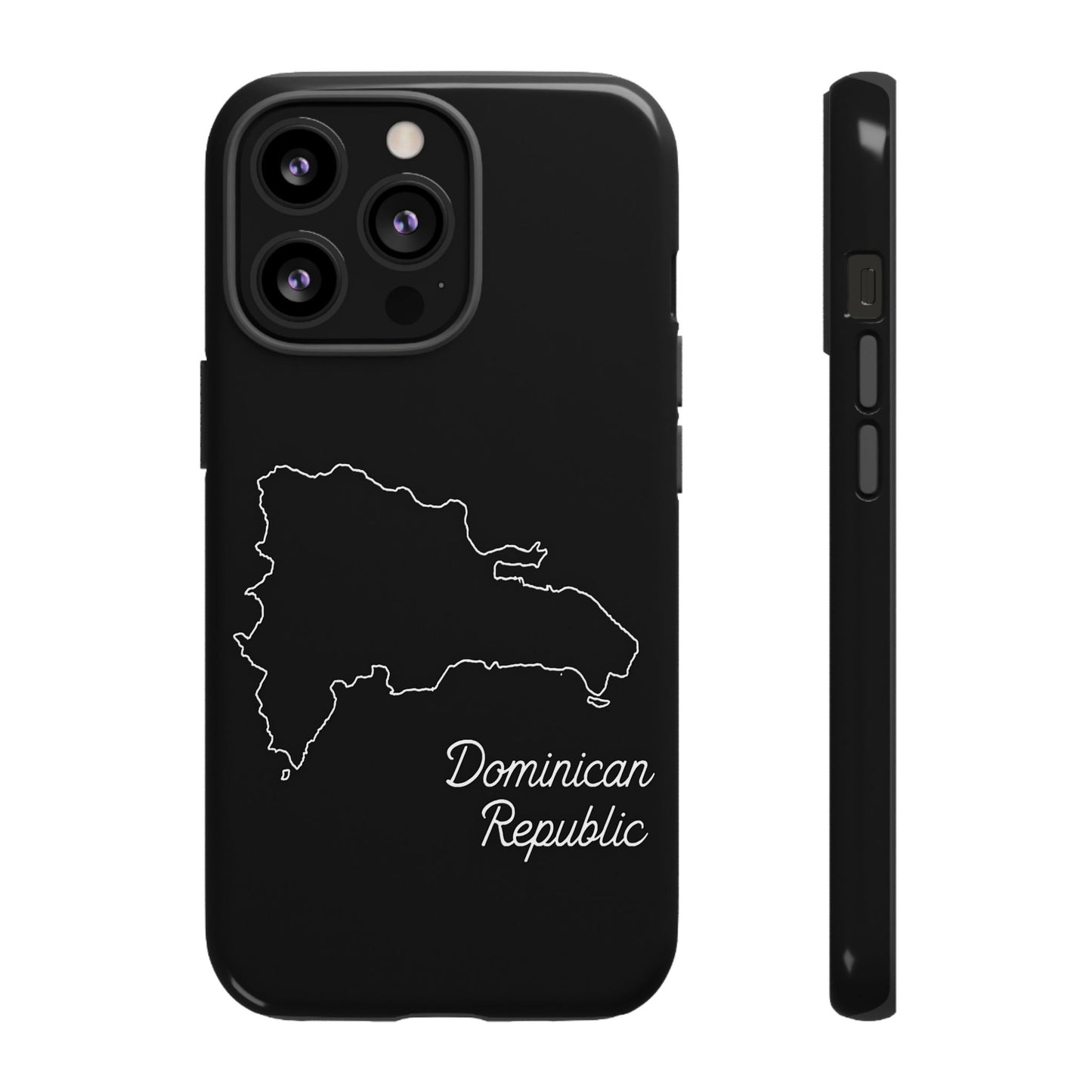 Dominican Republic Outline Phone Case – Minimal Country Map Tough Case (iPhone, Samsung, Pixel)