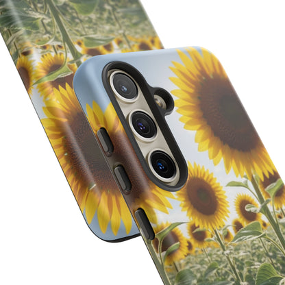 Sunflower Field Phone Case | Golden Hour Floral Aesthetic | Bright Summer Tough Case