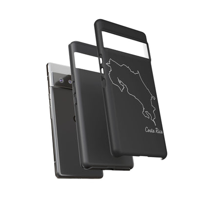 Costa Rica Outline Phone Case – Minimal Country Map Tough Case (iPhone, Samsung, Pixel)