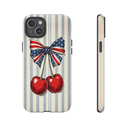 Patriotic Cherry Phone Case Americana Coquette Aesthetic iPhone Samsung