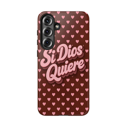 Si Dios Quiere Phone Case Latina Aesthetic Pink Hearts iPhone Samsung