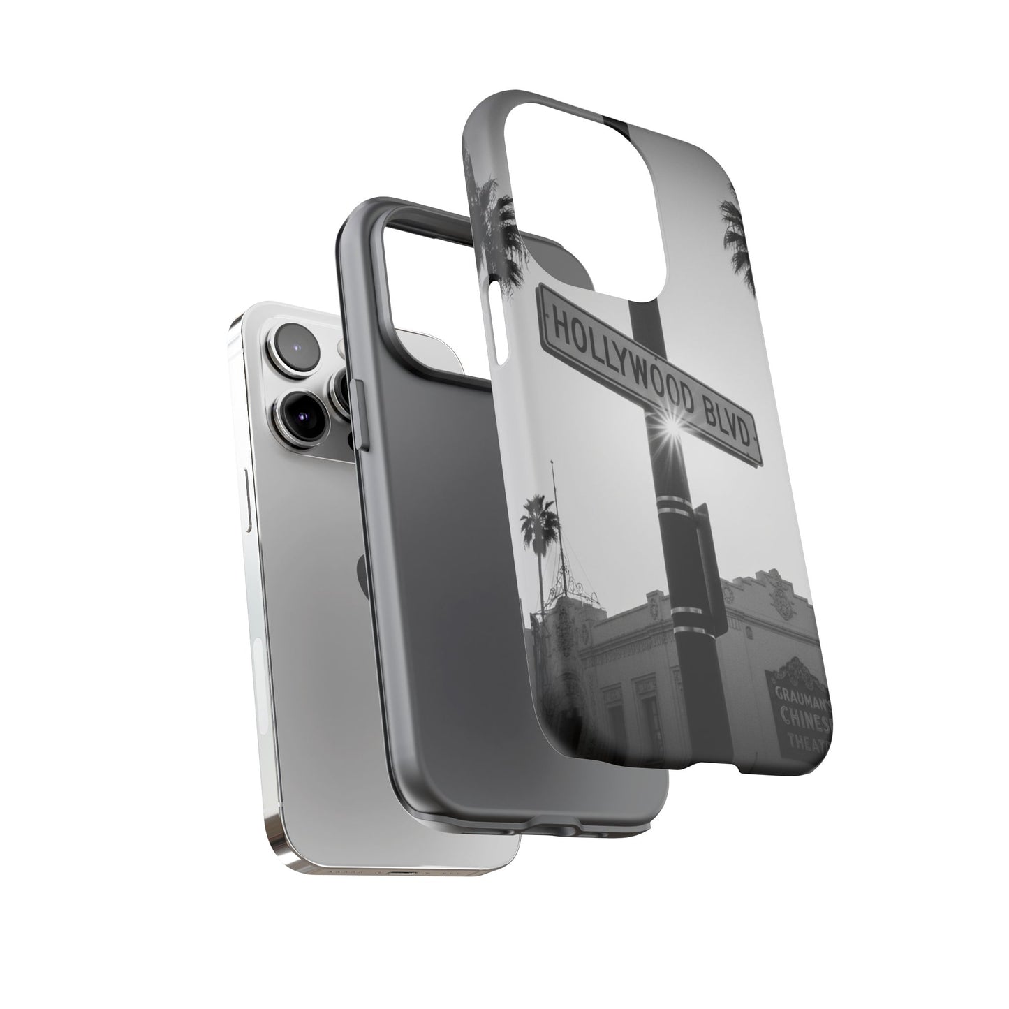Hollywood Blvd Phone Case | Vintage Los Angeles Street Sign | Black & White LA Aesthetic