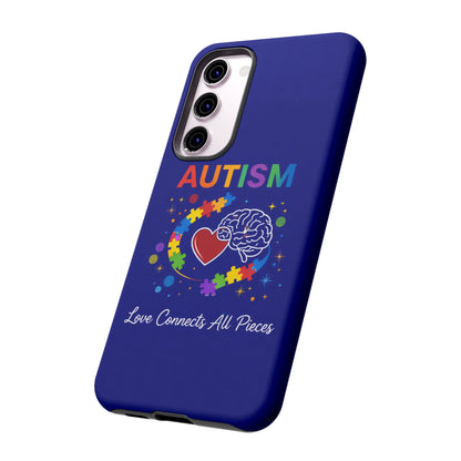 Autism Awareness Tough Case – "Love Connects All Pieces" Phone Case for Iphone, Samsung Galaxy and Pixel