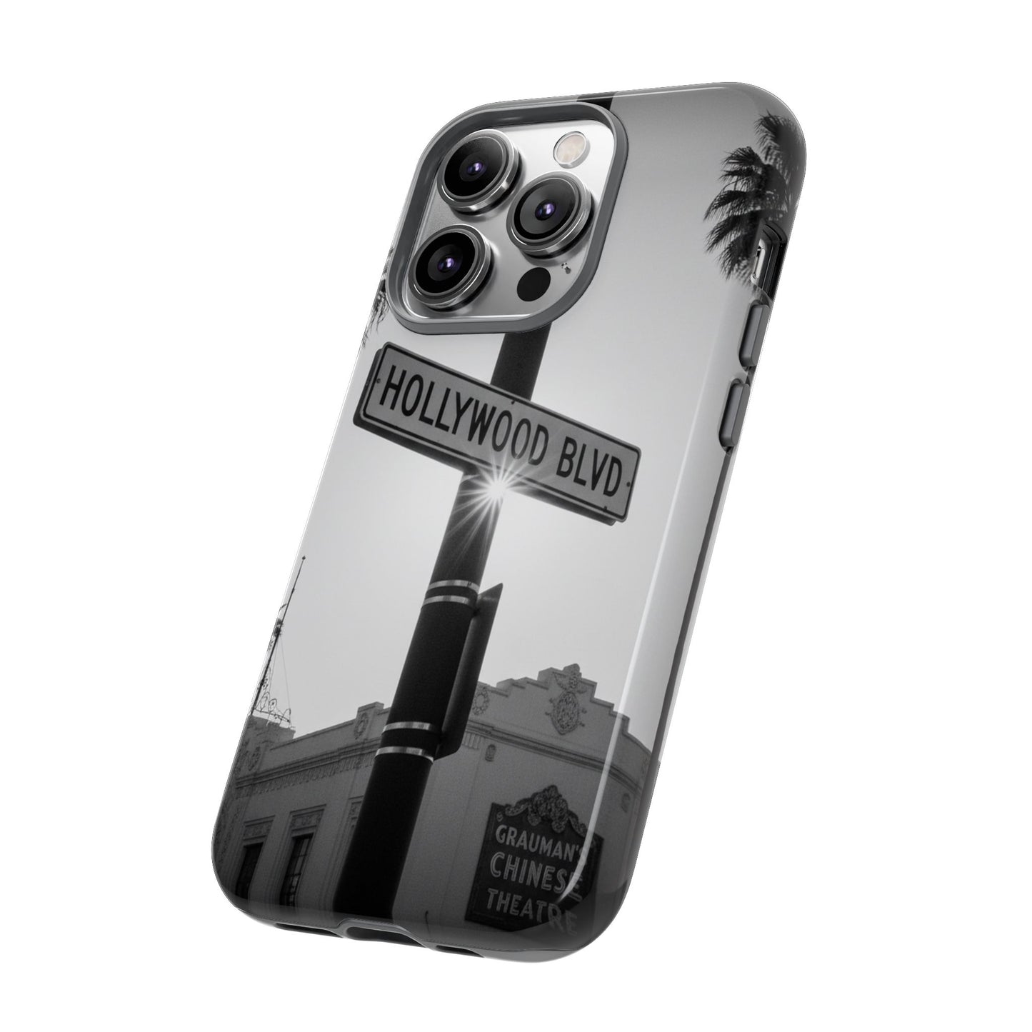 Hollywood Blvd Phone Case | Vintage Los Angeles Street Sign | Black & White LA Aesthetic