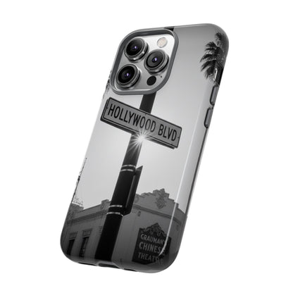 Hollywood Blvd Phone Case | Vintage Los Angeles Street Sign | Black & White LA Aesthetic