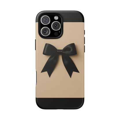 Black Bow Phone Case | Elegant Coquette Bow Design | Chic Neutral Tough Case for iPhone & Samsung