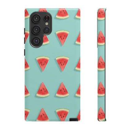 Watermelon Phone Case – Pastel Blue Summer Fruit Tough Case (iPhone, Samsung, Pixel)
