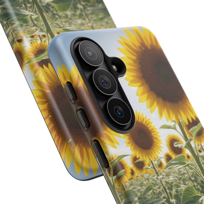 Sunflower Field Phone Case | Golden Hour Floral Aesthetic | Bright Summer Tough Case