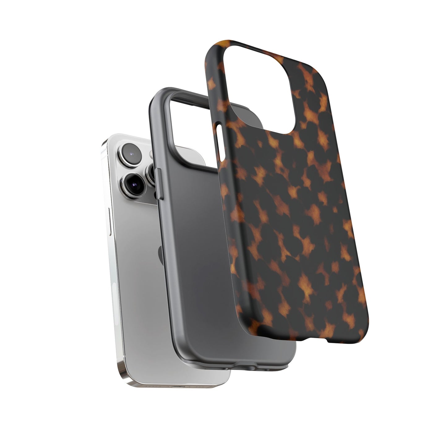 Tortoiseshell Pattern Tough Phone Case | Classic Leopard-Style Protective Cover