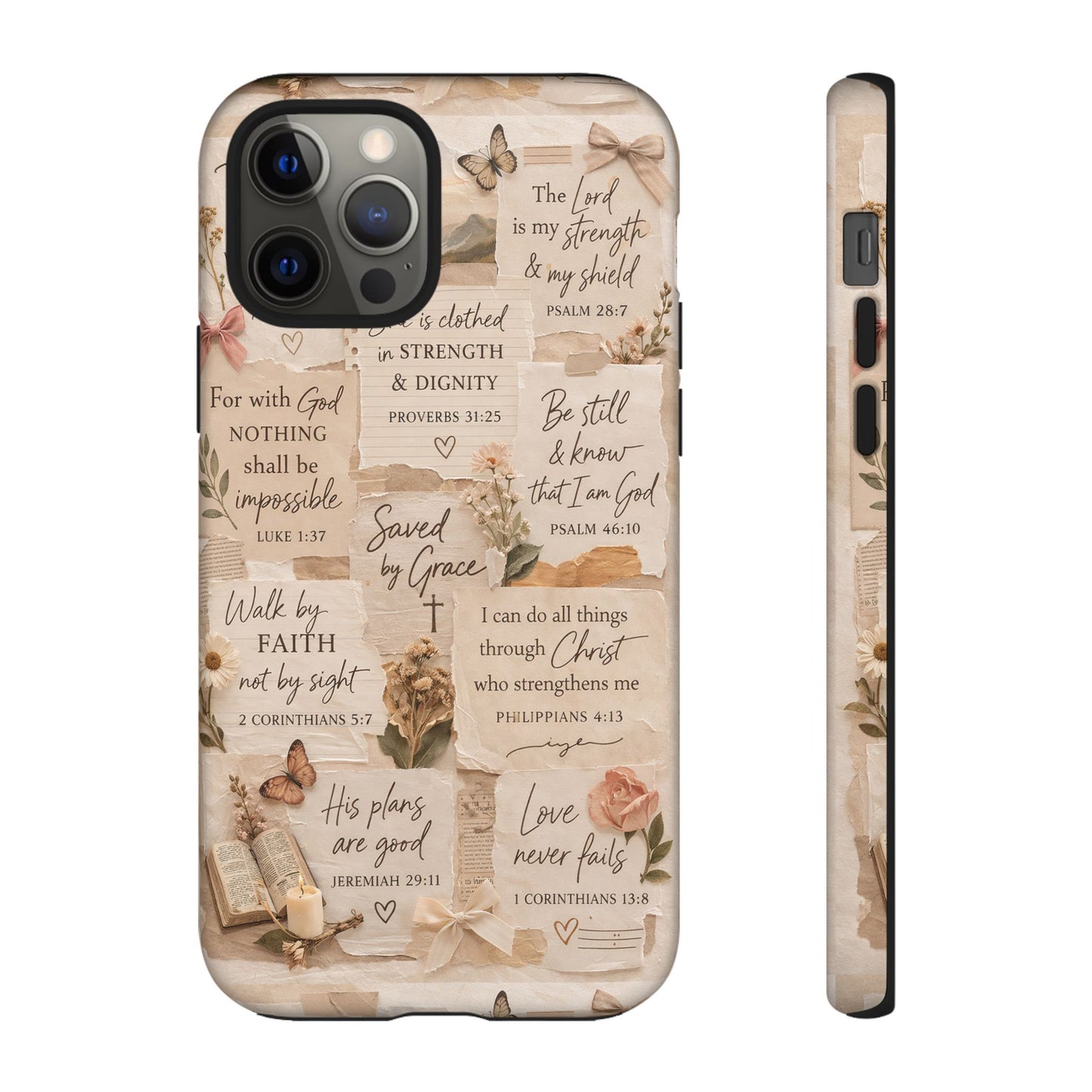 Christian Bible Verse Phone Case | Faith Scripture Aesthetic Floral Christian Case