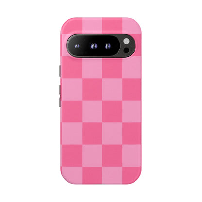 Pink Checkerboard Phone Case | Cute Aesthetic Checkered iPhone & Samsung Tough Case