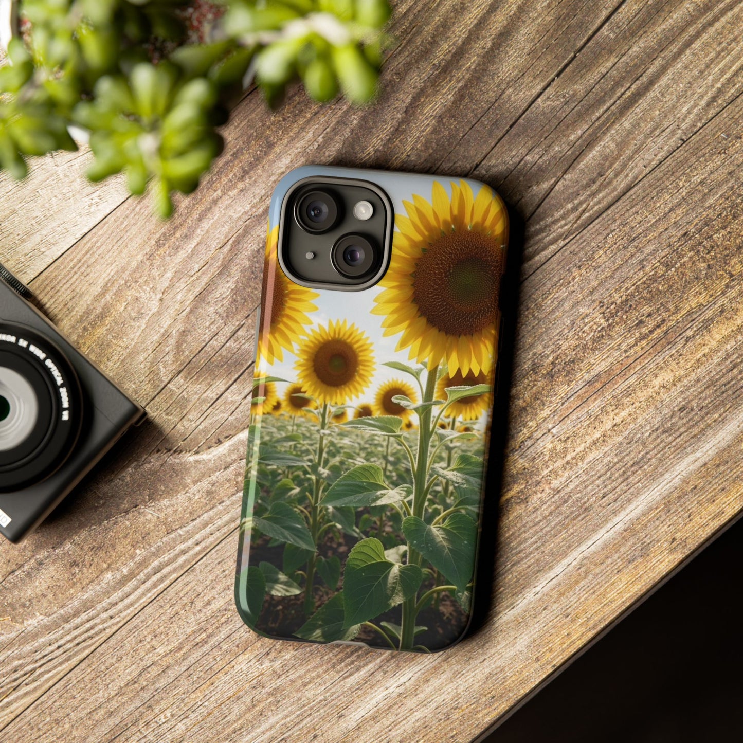 Sunflower Field Phone Case | Golden Hour Floral Aesthetic | Bright Summer Tough Case