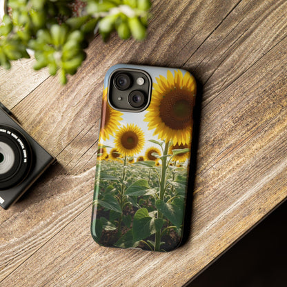 Sunflower Field Phone Case | Golden Hour Floral Aesthetic | Bright Summer Tough Case