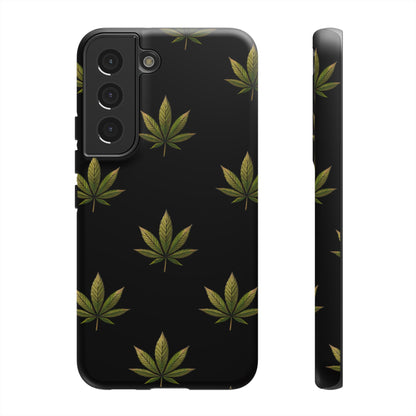 Cannabis Leaf Phone Case Green Weed Leaf Pattern Tough Protective Cover
