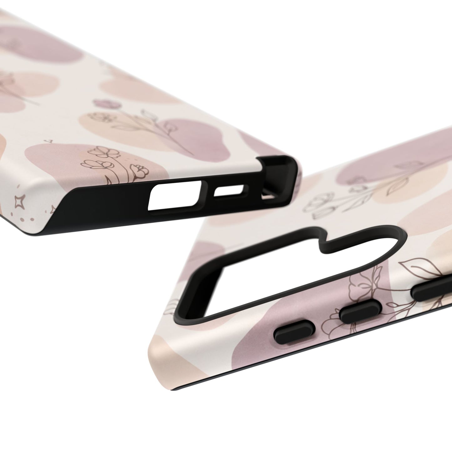 Blush Floral Phone Case Neutral Botanical Watercolor Tough Cover