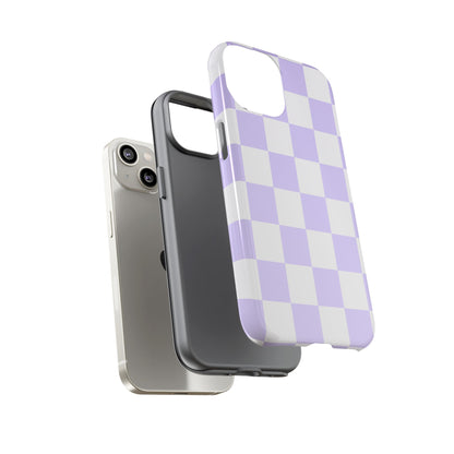 Lavender Checkerboard Phone Case | Pastel Aesthetic Tough Case