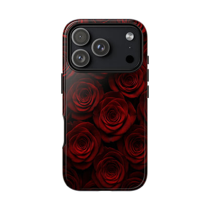 Dark Red Rose Phone Case – Gothic Floral Tough Case (iPhone, Samsung, Pixel)